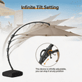 thumbnail image 2 of LAUSAINT HOME 11 FT Outdoor Patio Umbrella with Base, Aluminum Cantilever Umbrella with Crank, Champagne, 2 of 7