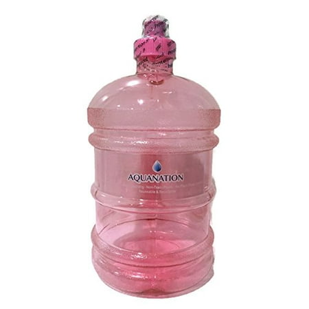 AquaNation 1/2 Gallon Water Bottle Jug Daily 8 Polycarbonate Half Gallon Plastic Sports Gym Fitness Water Bottle Jug Portable Camping Hiking Water Bottle Canteen
