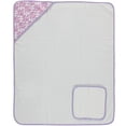 thumbnail image 4 of Hudson Baby Infant Girl Cotton Hooded Towel and Washcloth 2pc Set, Brocade, One Size, 4 of 4