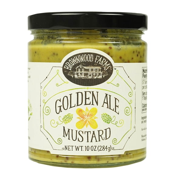 Brownwood Farms Golden Pale Ale Mustard Whole-Grain Pub Style Spread 10 Ounces