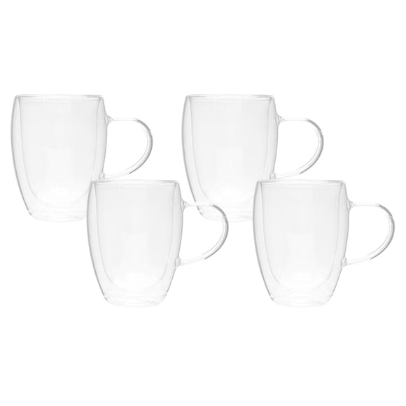 Brusela Juego 4 Tazas de Cristal de Doble Pared Chefmaker