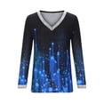 thumbnail image 4 of Sequin Tops Women's Long Sleeve T-shirts V Neck Love Heart Printed Sparkle Valentines Dressy Casual Tee Blouses, 4 of 5