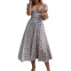 thumbnail image 1 of Zhuge Vestido bohemio cruzado de verano para mujer, vestido largo vintage con escote cuadrado y mangas cortas con estampado floral bohemio para fiesta en la playa, azul claro, mediano, 1 of 5