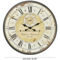 thumbnail image 4 of DecMode 32" Brown Wooden Star Distressed Vintage Style Wall Clock with Black Typography and Roman Numerals, 4 of 15