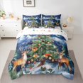 thumbnail image 2 of Manfei Green Christmas Tree Twin Bedding Sets 7 Pieces for Children, Merry Xmas Bedding Comforter Set, Cartoon Deer Stars Sheet Sets, Microfiber Bedroom Decor, 2 of 8