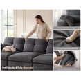 thumbnail image 4 of EnHomee Modular Sectional Sofa for Living Room Cloud Sofa Couch with Soft Chenille Fabric 3 Seat Sofa Couches, Black, 4 of 11