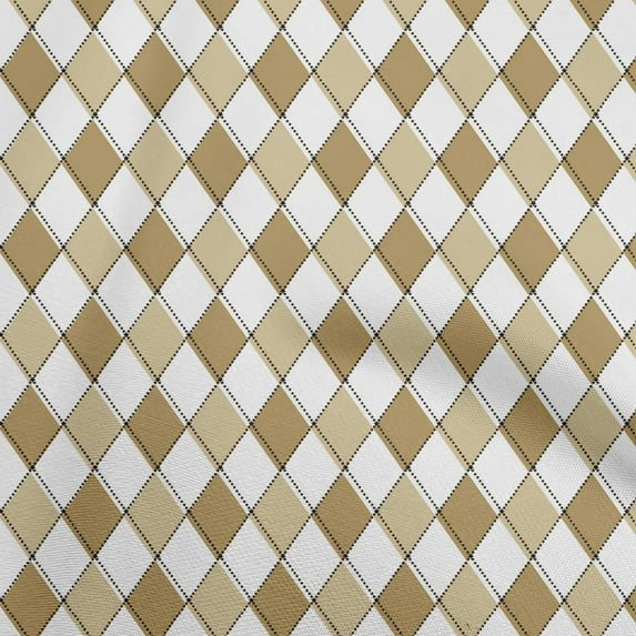oneOone Cotton Jersey Light Brown Fabric Argyle Craft Projects Decor Fabric Printed By The Yard 58 Inch Wide