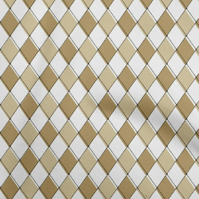 oneOone Rayon Light Brown Fabric Argyle Craft Projects Decor Fabric Printed By The Yard 56 Inch Wide