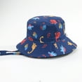 thumbnail image 3 of Toddler Bucket Hat Packable Cartoon Caps Dinosaur Boys Hat Adjustable Wide Brim Outdoor Play For Boy And Girl Gibobby,6-24 Months,Light Blue, 3 of 3