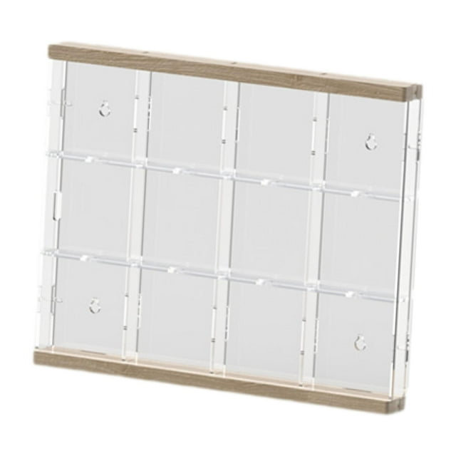 Tachiuwa Badges Collection Box Compartment Acrylic Clear for Tags Badges Collectibles 12 grids