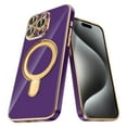 thumbnail image 2 of Dteck Screen Protector Case for iPhone 15 Pro Max,Magnetic Plating TPU Case Lens Camera Protector Mag-Safe Invisible Stand Shockproof Back Cover,Darkpurple, 2 of 9