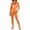 Orange, variant on IWRICH Shiny Liquid Metallic Sets for Women 2 Piece Long Sleeve T Shirts High Waist Stretch Leggings Matching Wear Casual Party Jumpsuit Silver XL