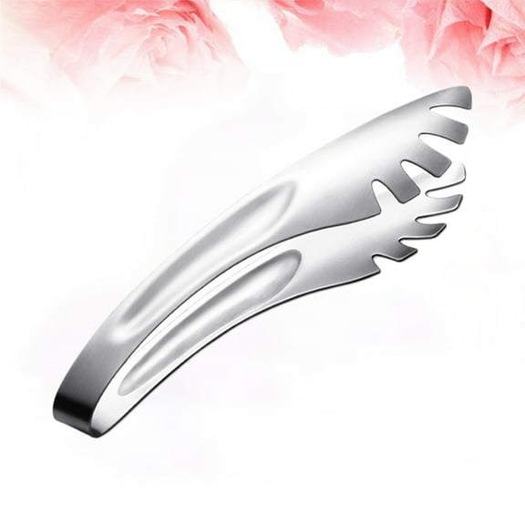 ELAYARD Stainless Steel Spaghetti Tongs Silver 3Pcs - Strong Heat Resistant Kitchen Serving Clips
