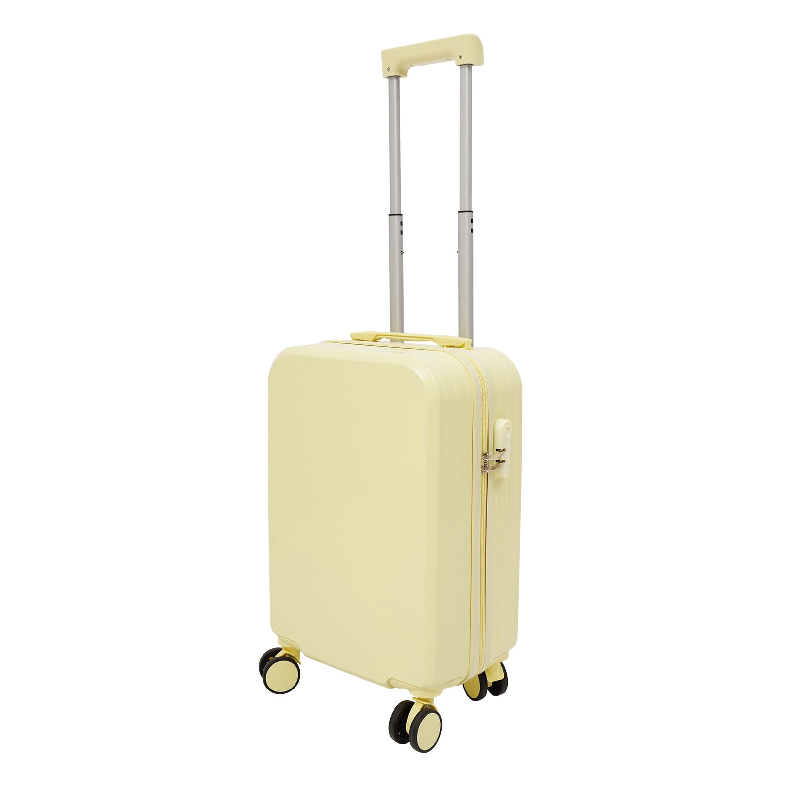 20" Travel Luggage Suitcase Yellow Carry On Luggage, Suitcase with Cup Holder Used In Short-Distance Domestic And International Tourism