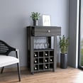 thumbnail image 5 of Miekor Furniture Memphis Bar Cart, Twelve Built-in Wine Rack, Four Legs, One Open Shelf -Espresso 46431, 5 of 7