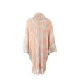 thumbnail image 4 of Xfvqtps Women Cape Tassel Collar Fringed Hem Open Front Cloak Colorful Striped Knitting Loose Windproof Coldproof Warm Winter Long Coat Beige, 4 of 8