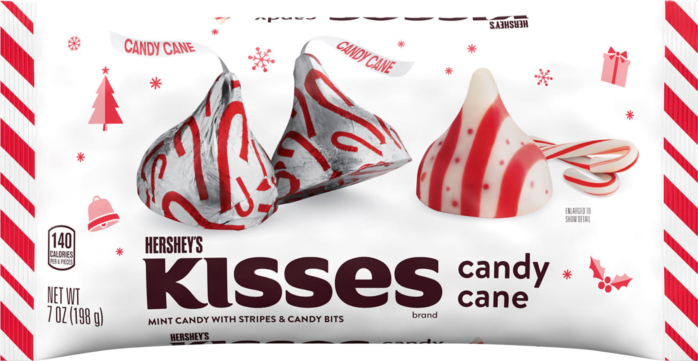 Hershey's Chocolate Flavored Christmas Holiday Candy Cane Kisses