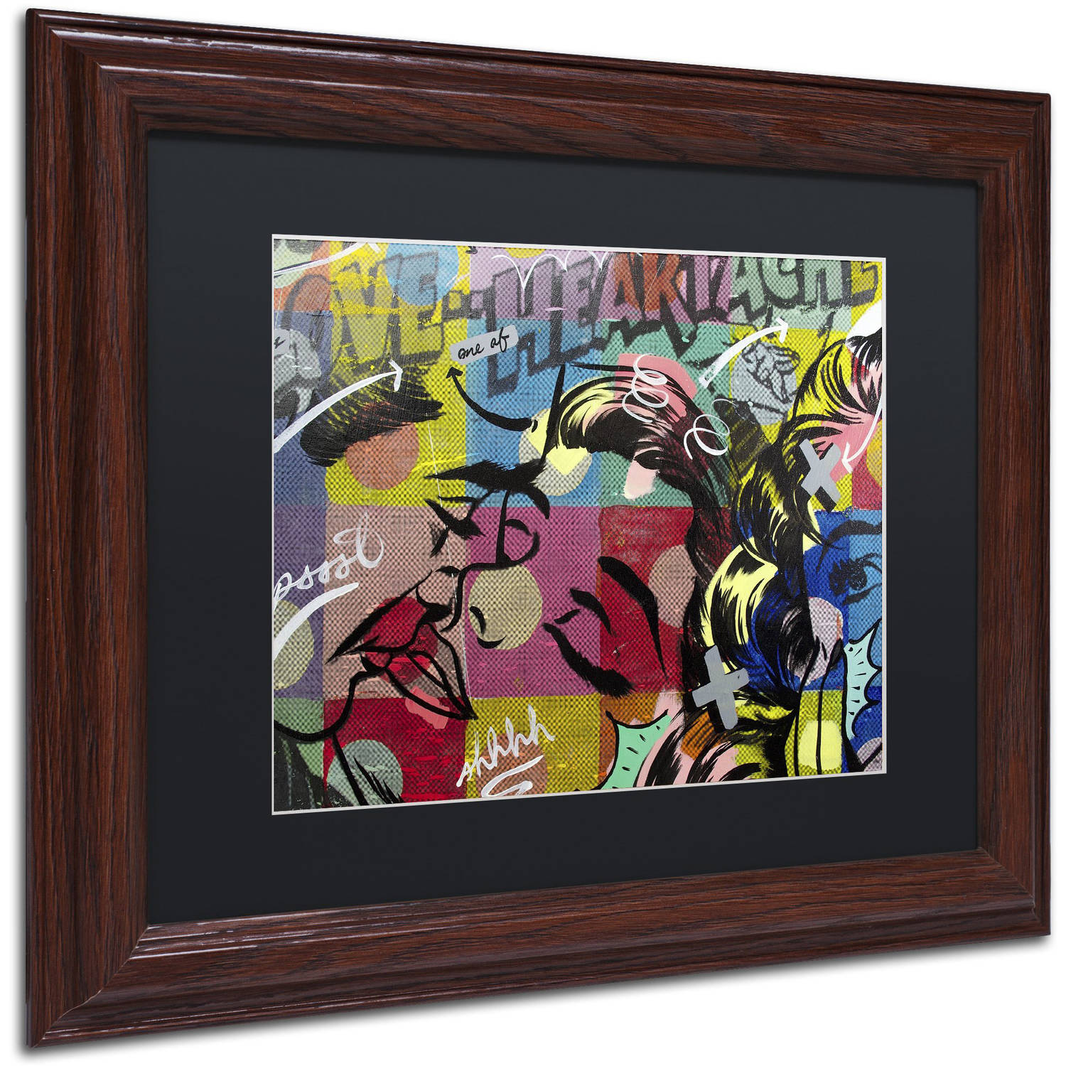 Trademark Fine Art "Fearless Heartache" Canvas Art by Dan Monteavaro Black Matte, Wood Frame