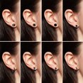 thumbnail image 5 of pares de aretes de aro Huggie de acero inoxidable para hombre, juego de joyas de empalme Sincero  Hogar, 5 of 5