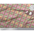 thumbnail image 2 of Soimoi Green polyester Crepe Fabric Geometric & Flamingo Bird Print Fabric by the Yard 42 Inch Wide, 2 of 3