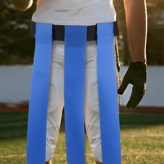 Moluckfu Flags for Football Football Flag Belt Blue PVC Movable Flags for Adults 1 Set