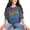 Denim, variant on Blessed to Be Her Mom, Proud Mother Quote, Groovy Retro Wavy Text, Pepper Comfort Colors T-Shirt, 2XL