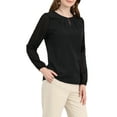 thumbnail image 4 of BLUSA DE CHIFFON ELEGANTE PARA MUJER CON ESCOTE EN FORMA DE LLAVE Y MANGAS DE PATCHWORK M NEGRO, 4 of 8