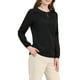 thumbnail image 4 of BLUSA DE CHIFFON ELEGANTE PARA MUJER CON ESCOTE EN FORMA DE LLAVE Y MANGAS DE PATCHWORK M NEGRO, 4 of 8