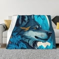 thumbnail image 3 of Throw Blanket for Couch, Blue Iceberg Leaf Wolf Super Soft Fuzzy Comfy Warm Throw Blanket, Cuteness Lightweight Cozy Plush Flannel Blanket & Throws for Sofa and Bed All Season, 3 of 5
