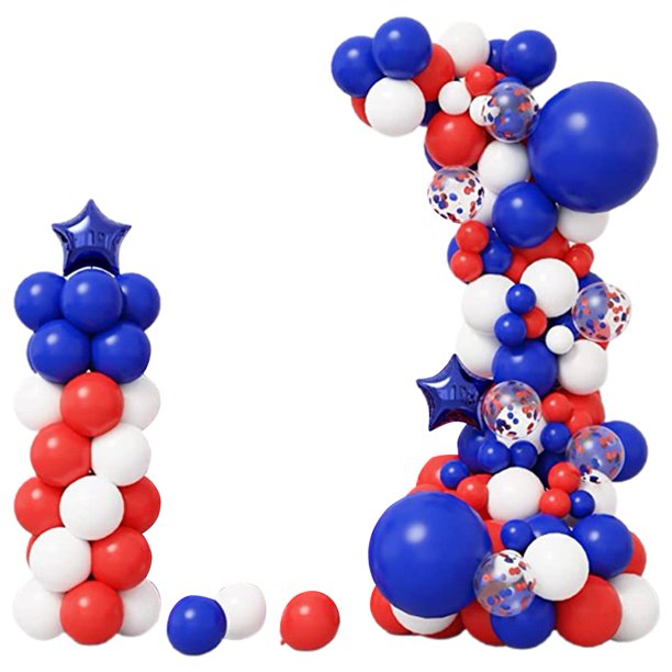 Younar 145pcs Queen's Jubilee Balloons Set Union Jack Flag Themed