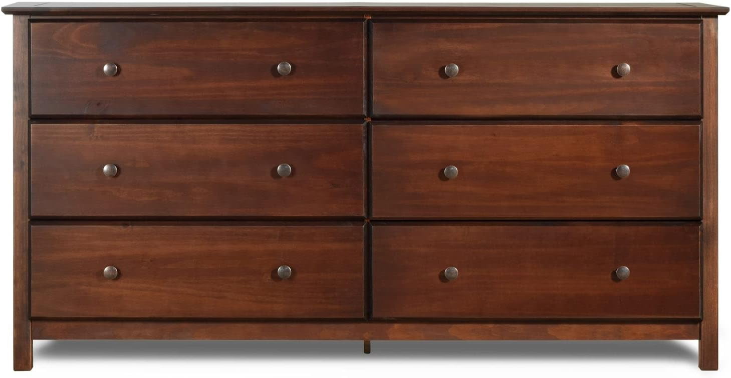 Grain wood furniture shaker 6 drawer dresser deals