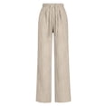 thumbnail image 6 of Khunlpohl Straight Legs Long Pants for Womens Drawstring Elastic High Waist Pant Lounge Loose Lightweight Trousers with Pockets, 6 of 6