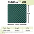 thumbnail image 2 of Teal and Black Checkerboard Pattern Square Fitted Tablecloth with Elastic Edge,Square Table Cover,Washable Elastic Table Cover for Home Kitchen Party Decor 34"x34", 2 of 6