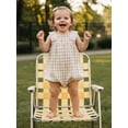 thumbnail image 6 of BemeyourBBs Newborn Baby Girl Summer Clothes Gingham Plaid Overall Bubble Romper Lace Trim Sleeveless Jumpsuit One Piece Outfits, 6 of 9
