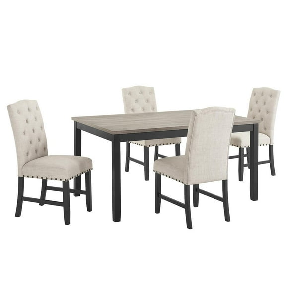 New Classic Furniture Daphne 5-Piece Solid Wood Dining Set in Natural