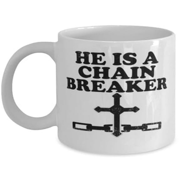 Jesus 11 oz Coffee Mug - He Is Chain Breaker White Ceramic Gift