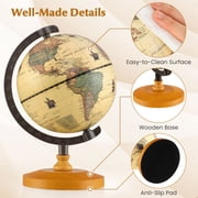 Patiojoy Antique Globe Dia 5.5-Inch Mini Rotating World Globe w/ Wooden Base