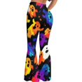 thumbnail image 6 of Leidass Women's Halloween Flare Leggings Black Cat Pumpkin Print High Waist Buttery Soft Bell Bottom Yoga Pants Red XL, 6 of 6
