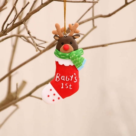 

Mittory Santa Claus Snowman Wooden Christmas Tree Pendant Color Pendant Fridge Magnet