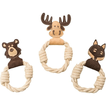 UPC: 0077234541227 | SPOT Dura-Fused Durable Leather Ring with Rope Dog Toy  Assorted Characters  11