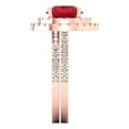 thumbnail image 3 of 2.68 ct Brilliant Round Cut Ruby 18K Rose Gold Halo Solitaire with Accents Engagement Bridal Wedding Ring Band Set size 4.75, 3 of 7