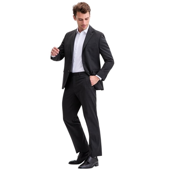 Perry Ellis Portfolio Mens Modern fit 2 Piece Suit 40 S Pants 33 Black Striped