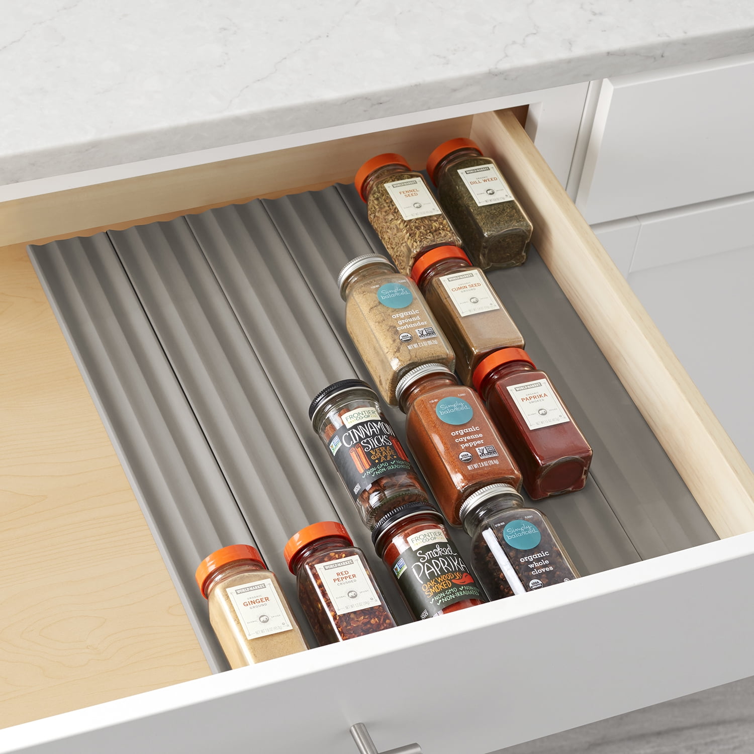 YouCopia SpiceLiner Spice Drawer Liner 10ft Roll Gray