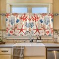 thumbnail image 2 of Yayeee Kitchen Curtains Tier Set of 2 Light Filtering 57"x24" Over Sink Window Panels, Blue Starfish, 2 of 7