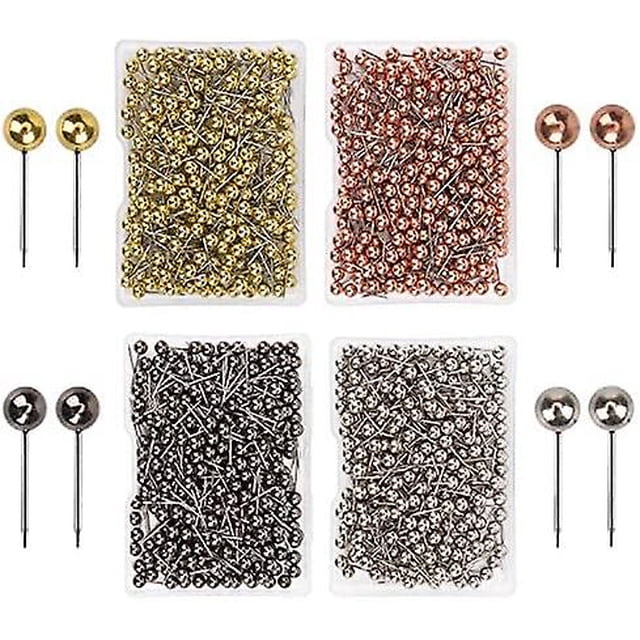 800 piezas de chinchetas con cabeza de mapa, chinchetas con cabeza de mapa, chinchetas para tablero de corcho, marcado de tela, cabeza redonda de metal de 1/8"
