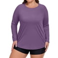 thumbnail image 2 of Women's Rash Guard Long Sleeve Swim Shirt Sun Protection Clothing Women Lightweight Tops Outdoor Gym Hiking Tops, 2 of 5
