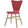 thumbnail image 3 of Modern Contemporary Urban Design Dining Kitchen Room Side Chair, Set of Four, Wood, Red, 3 of 5
