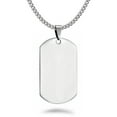 thumbnail image 2 of Stainless Steel Dog Tag Necklace for Men, Personalized Dog Tag Pendant with Curb Chain Necklace 24 Inches SSN839-S, 2 of 5