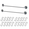thumbnail image 2 of Ikea Steel Kitchen Organizer Set, 2 Rails and 20 Hooks, Silver, 2 of 4