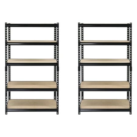 Juggernaut Storage 36" x 72" Shelf Steel Utility Shelving Unit, Black-2Pack